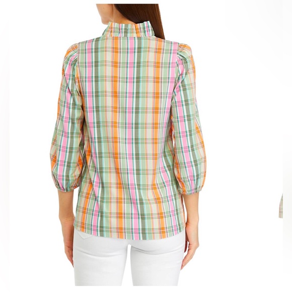 Crown & Ivy Plaid Pattern Ruffle Top - Picture 3 of 4